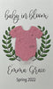 Plantable Seed Card favors for Baby Shower - Includes plantable onesie shape and Laurel Wreath design